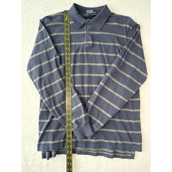 Vintage Polo Ralph Lauren Long Sleeve Rugby Shirt Men Size Large 100% Cotton - Picture 4 of 6
